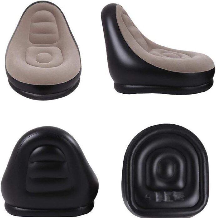 ⁦Fauteuil Gonflable avec Repose-Pieds, Idéal pour Salon, Terrasse, Camping et Jardin, Bleu marine⁩ - الصورة ⁦3⁩