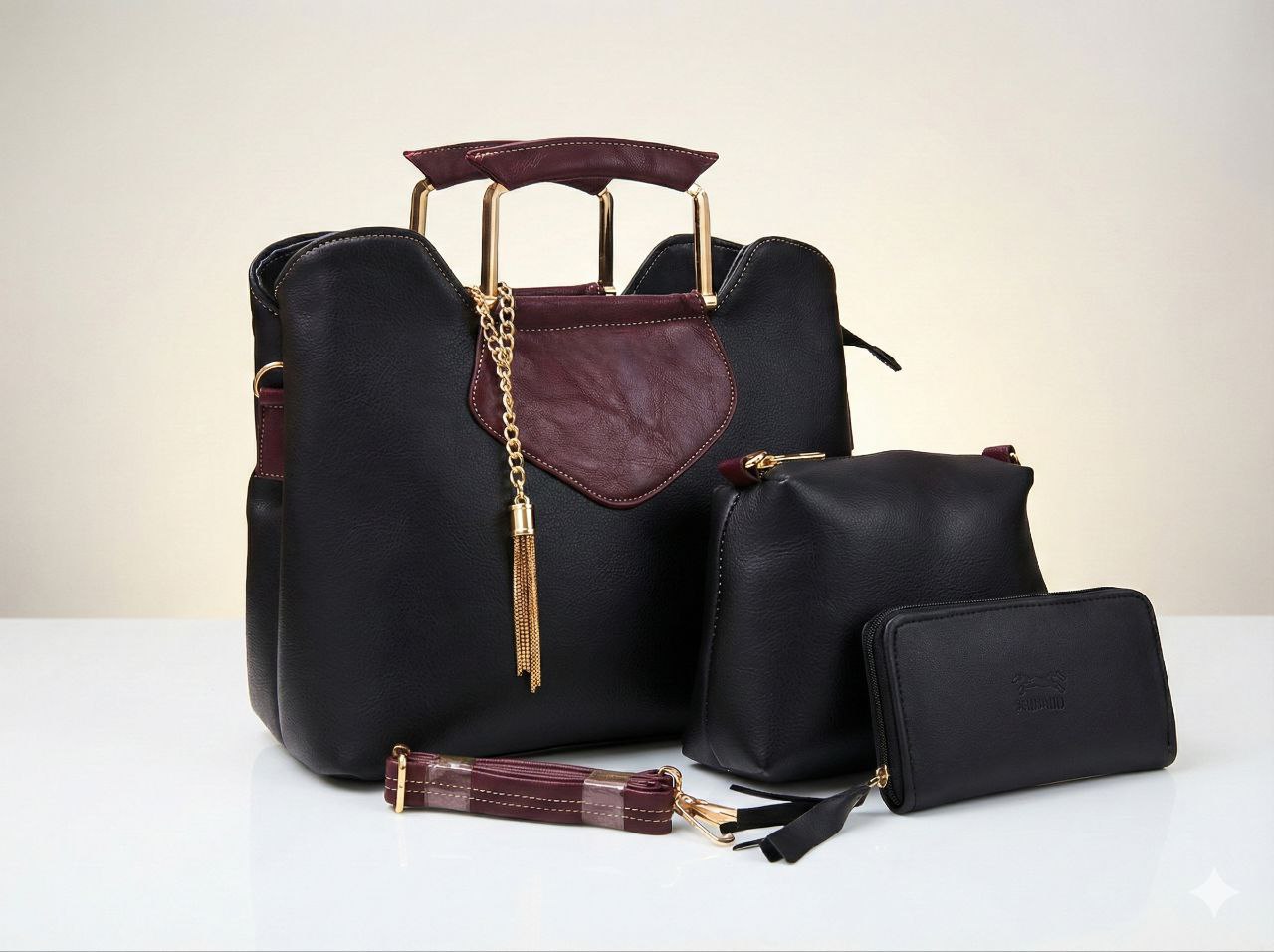 طقم حقيبة نسائية أنيق – 3 قطع - الصورة 5
